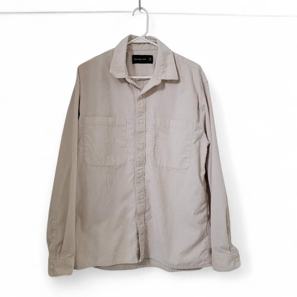Abercrombie & Fitch Size M Bone / Creamy Beige Corduroy Button Down Shirt